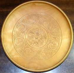Kolrosed Plate by Ragnvald Froysandal, master kolroser of Norway